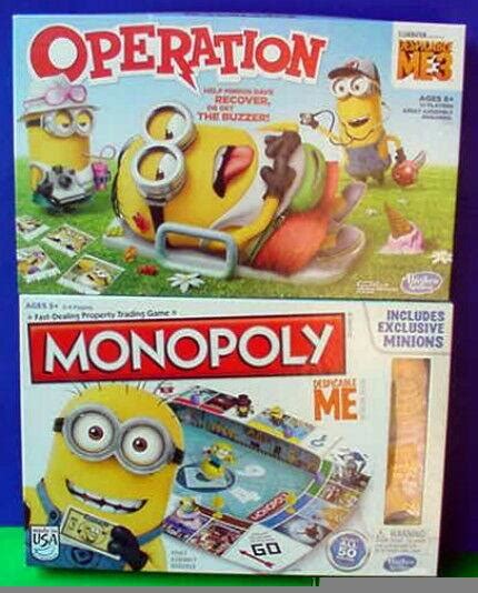 2 Despicable Me 3 Minions Operation And Monopoly Edition Board Game Lot