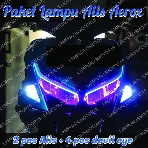 Jual Siap Pakai Lampu Alis Aerox Bonus Demon Eye Siap Pakai Lampu