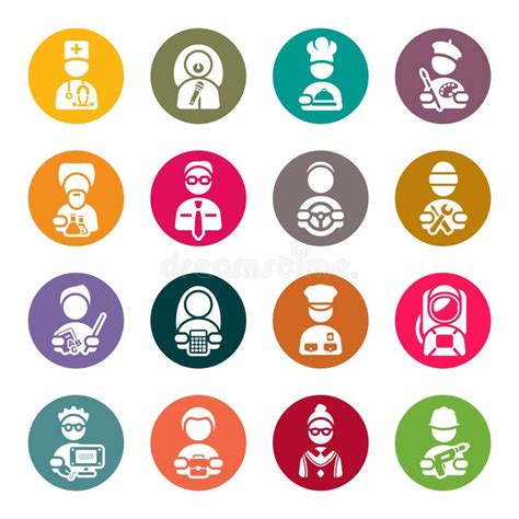 Professions Icons Set Stock Vector Image Of Clothing 33801040