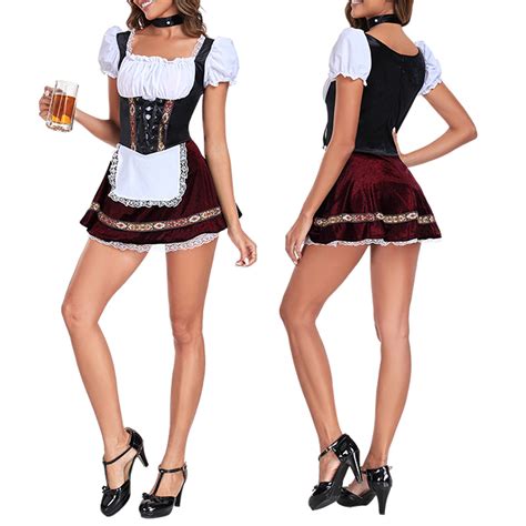 Chailin Plus Size Dirndl Dress For Women Oktoberfest Bavarian Festival