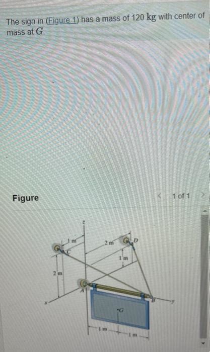 Solved The Sign In Figure 1 Has A Mass Of 120 Math