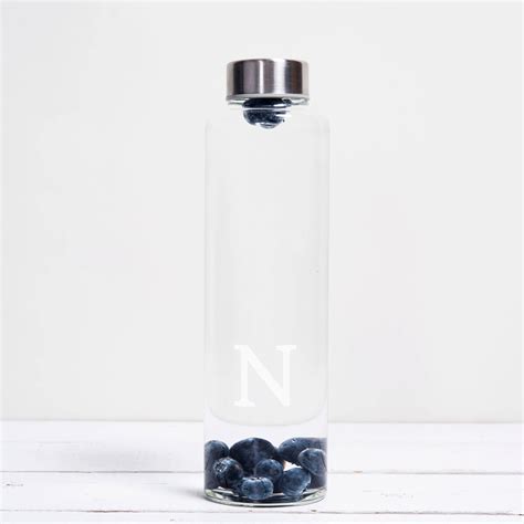 Personalised Glass Water Bottle Initial