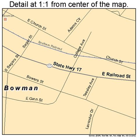 Bowman Georgia Street Map 1309712