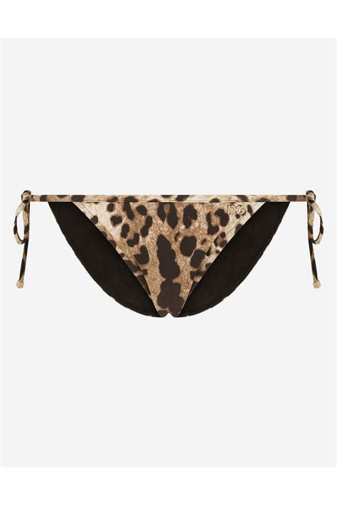 Dolce Gabbana Leopard Print String Bikini Bottoms Editorialist