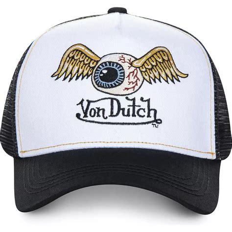 Boné trucker branco e preto WHI da Von Dutch Caphunters pt