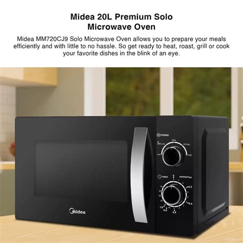 New Microwave Oven Midea MM720CJ9 20L Black Mechanical Micro Wave