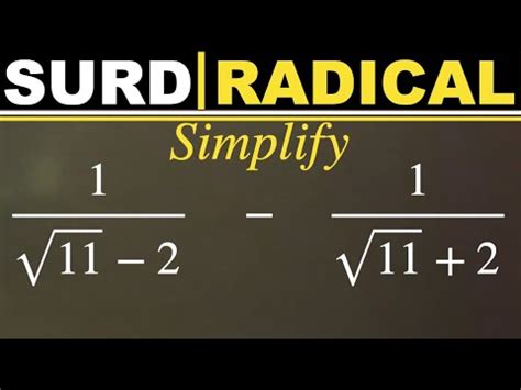 How To Simplify Surd Radical Expression Example Youtube