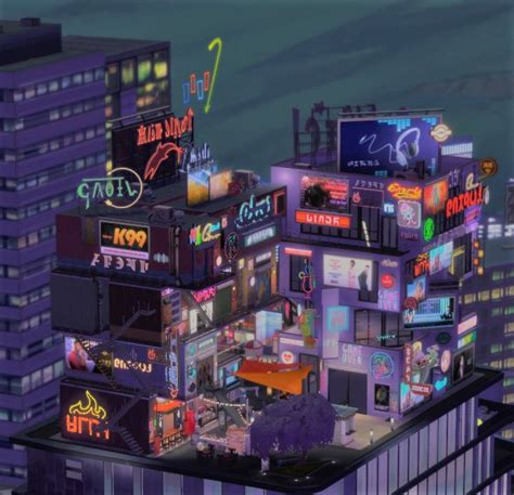 The Sims 4 Cyberpunk City | Cyberpunk city, Sims, Cyberpunk house