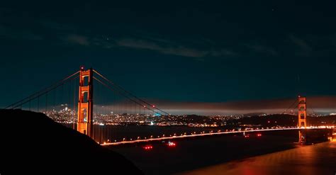 Golden Gate Bridge Under Night Sky · Free Stock Photo