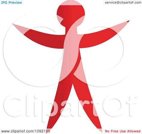 Clipart Happy Red Person - Royalty Free Vector Illustration by Prawny #1092150