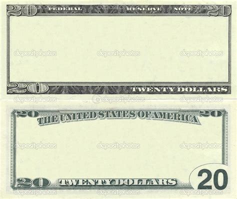 20 Dollar Bill Layout