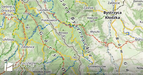 G Ry Bystrzyckie I Orlickie Mapa Szlak W Turystycznych Mapa