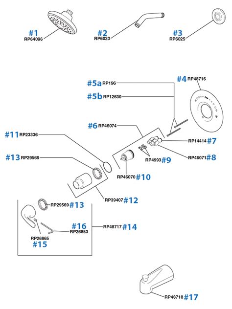 Tub And Shower Parts For Delta Monitor Series Faucets