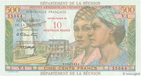 10 NF sur 500 Francs Pointe à Pitre ÎLE DE LA RÉUNION 1971 P 54b b97