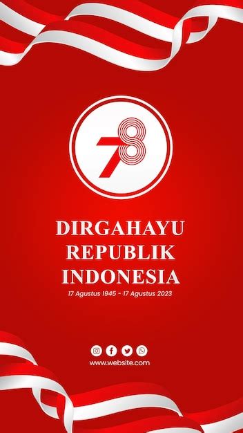 Social Media Story Beitrag Hut Ri Ke 78 Tahun Banner Dirgahayu Republik Indonesien Design