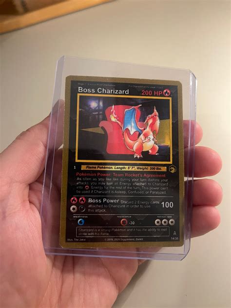 Holo Boss Charizard Custom Pokemon Card - Etsy