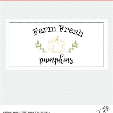 Farm Fresh Pumpkin Sign Cut File Svg Dxf Png Poofy Cheeks