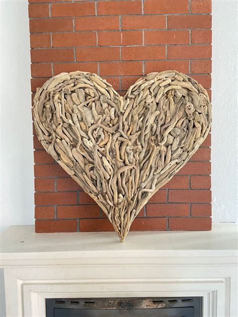 Drift Wood Heart Wooden Beach Decor Large Wood Heart Wall Decor