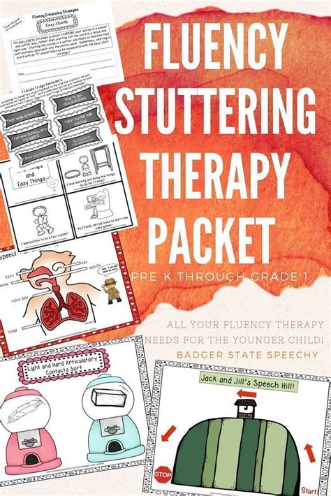 Fluency Stuttering Packet For Pre K To Grade 1 In 2020 Stuttering