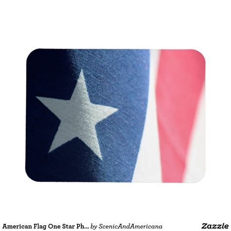 American Flag One Star Photo; Magnet | Zazzle | American flag, One star ...