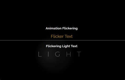 CSS Animation Flickering | Light Text Animation Effect