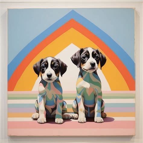 Cute Puppies Art Print Free Stock Photo - Public Domain Pictures
