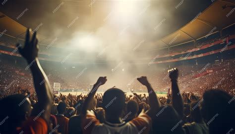 Premium Photo | A crowd of people are cheering in a stadium