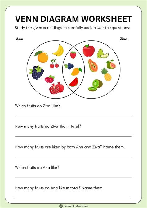 Free printable venn diagram worksheets pdf – Artofit