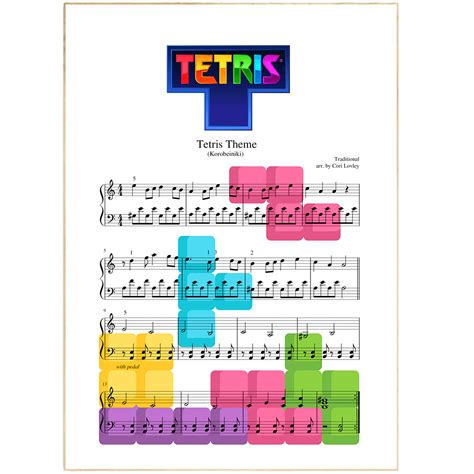 Tetris Main Theme Poster Top 5 Wall Art Personalised Lyrics By 98types