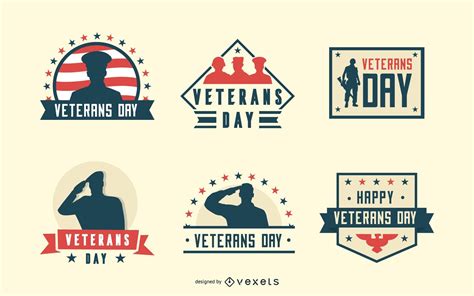 Veterans Day Badges Vector Download