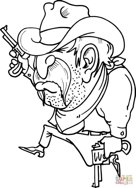 Cowboy Running coloring page | Free Printable Coloring Pages