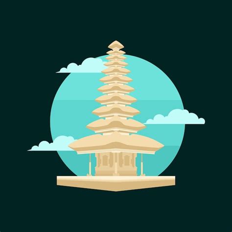 Premium Vector | Bali culture landmark icon vector