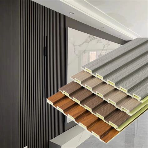 204x16mm Integrated Wpc Wall Panel Wallboard Movable Fluted Wall Panels Interior Wall Cladding Wpc