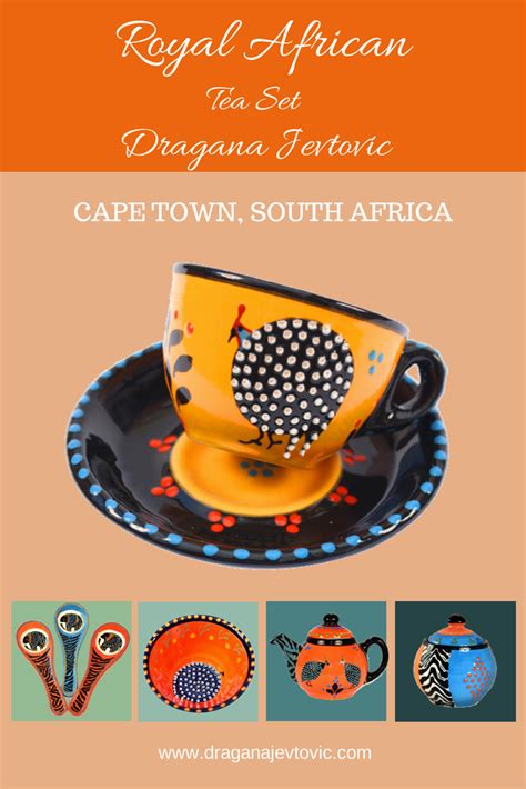 Colorful tea set for your home. Royal African design. Handmade ceramics ...