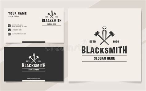 Vintage Blacksmith Logo Template Monogram Style Editorial Photography - Illustration of master ...