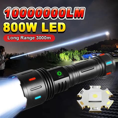 1000000LM Самый мощный светодиодный фонарик Перезаряжаемый светодиодный ...