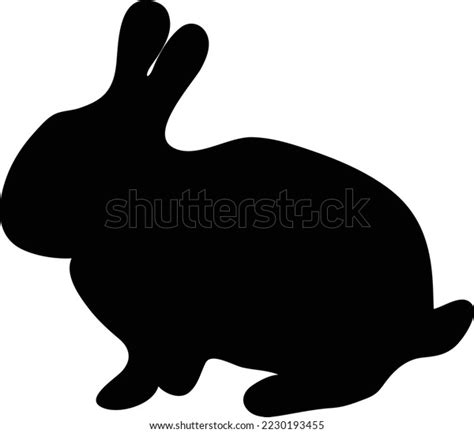 Black Bunny Silhouette Vector Illustration Isolated Stock Vector ...