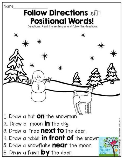 Following Directions Worksheets Christmas