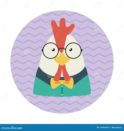 Hipster Chicken With Glasses And Bow Tie Stock Vector Illustration Of