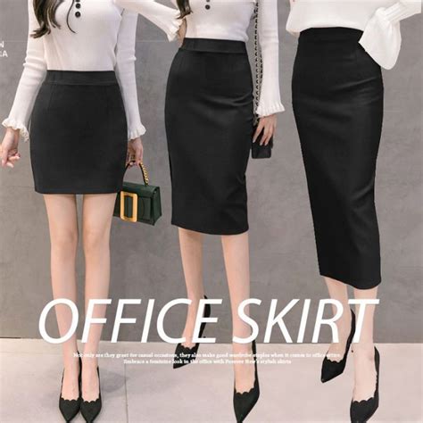 Rok Kerja Pendek Hitam Span 3 4 Bahan Formal Kantor Rok Pendek Rok Span