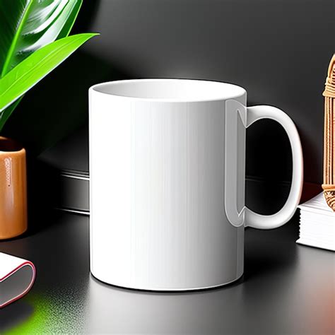 Una Taza Blanca Con Maqueta Foto Premium