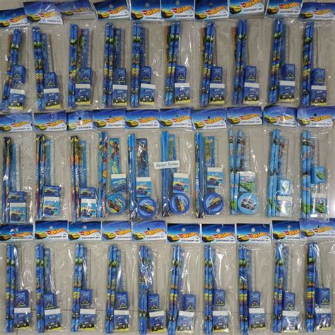 Jual Hotwheels Hot Wheels Stationery Set Pensil Penggaris Penghapus Serutan Rautan Mobil