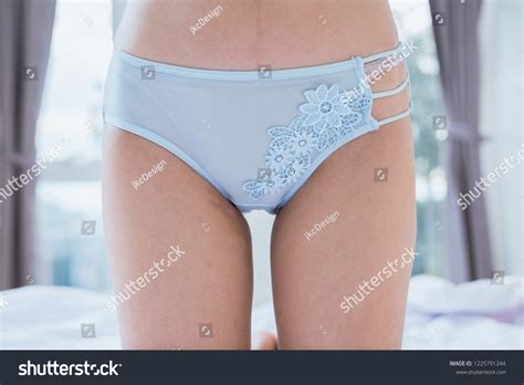 Sexy Woman Nude Blue Underwear On Stock Photo Edit Now 1225791244
