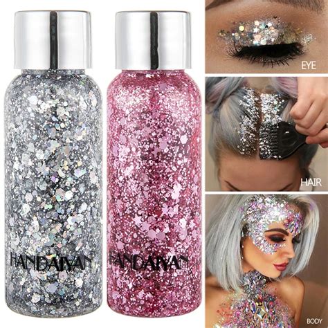 Holographic Body Glitter Festival Makeup Glitter Gel Face Hair Lip Glitter Cream Mermaid Sequin