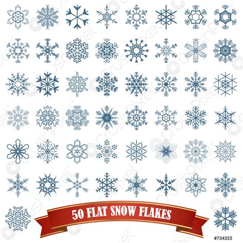 Collection christmas snow flakes - stock vector 734323 | Crushpixel