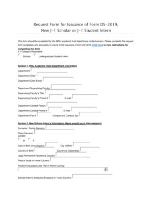 Fillable Online Request Form For Issuance Of Form Ds New J