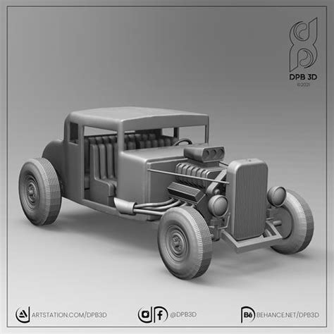 Hot Rod 3d Model 3d Printable Cgtrader