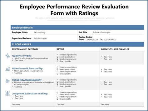 Employee Performance Evaluation Template (Ready To Use) 