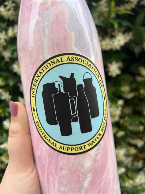 Emotional Support Water Bottle Sticker Matte Waterproof Etsy