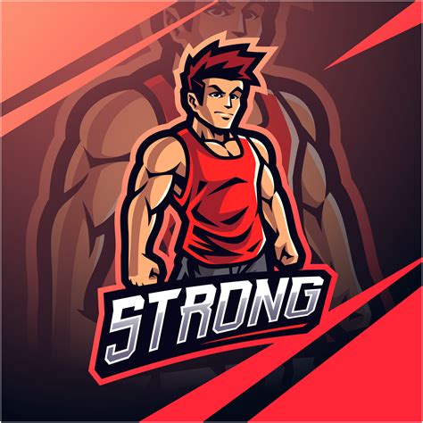 Strong man mascot logo design By Visink | TheHungryJPEG